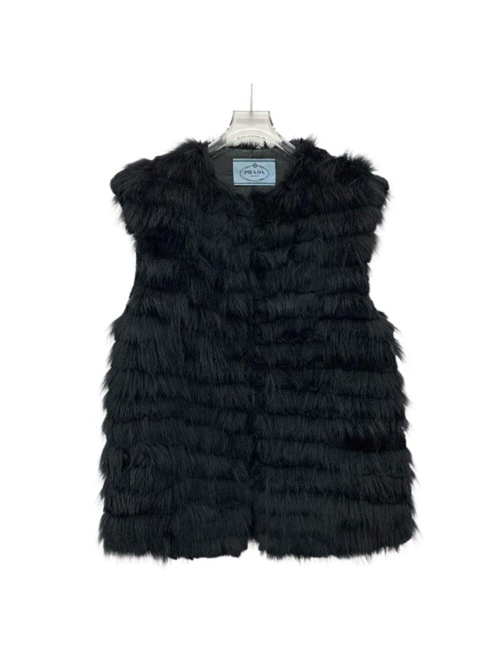 Prada Black Fox Fur Vest